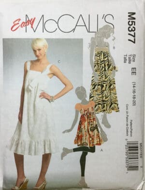 McCall's M5377, Misses' Jumper and Dresses in Two Lengths, Size EE (14-16-18-20)