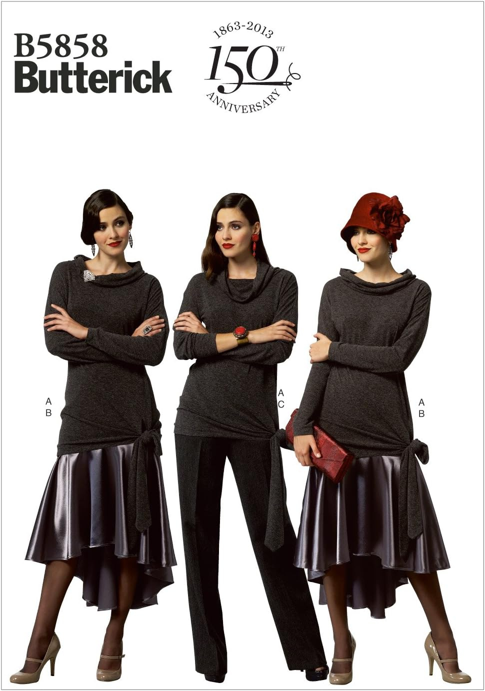 BUTTERICK PATTERNS B5858 Misses' Top, Skirt and Pants Sewing Template, Size A5