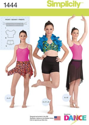 Simplicity Sewing Pattern 1444 - Misses' Knit Dancewear Sizes: 4-12