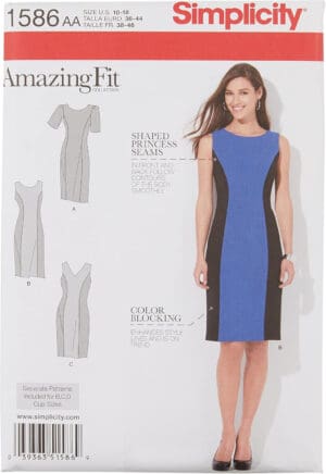 Simplicity 1586 Women's Fit Dress Sewing Pattern, Sizes 10-18