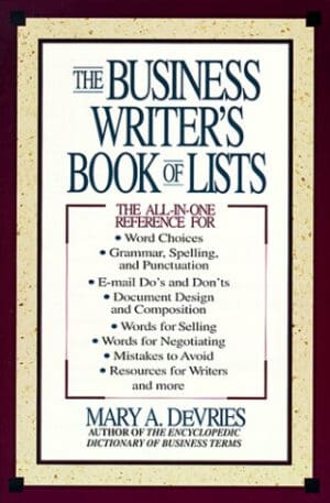The Business Writer's Book of Lists