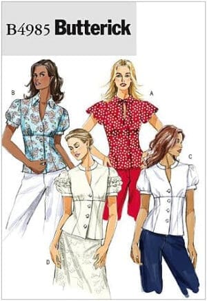 BUTTERICK PATTERNS B4985 Misses' Top, Size AA (6-8-10-12)