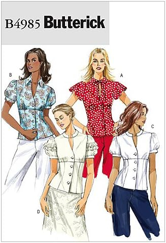 BUTTERICK PATTERNS B4985 Misses' Top, Size AA (6-8-10-12)