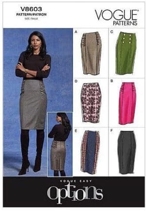 DistiKem(TM) Vogue Patterns V8603 Misses Skirt Size AA (6-8-10-12)