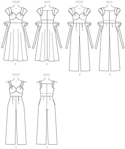 Butterick Patterns B6320 Misses' Sweetheart-Neckline Dress and Jumpsuits, Size E5 (14-16-18-20-22) - Image 5