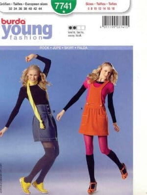 Burda Sewing Pattern 7741 Misses' Above Knee Skirt, Sizes 6, 8, 10, 12, 14, 16, 18