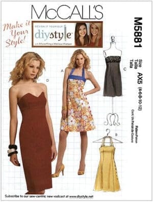 McCall's Patterns M5881 Misses' Dresses in 2 Lengths, Size AX5 (4-6-8-10-12)