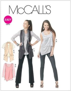 McCall's Patterns M6244 Misses' Tops and Vest, Size Z (LRG-XLG)