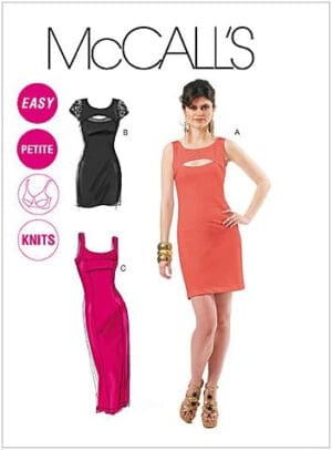 McCall's Patterns M6348 Misses'/Miss Petite Dresses in 2 Lengths, Size AX5 (4-6-8-10-12)