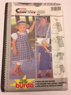 Burda 3025 Sewing Pattern, Child's Coordinates, Size 6M-3