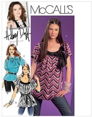 McCall's Sewing Pattern M5708 Hilary Duff Misses' Top & Sash, AX5 (4 6 8 10 12)