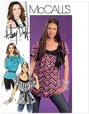 McCall's Sewing Pattern M5708 Hilary Duff Misses' Top & Sash, AX5 (4 6 8 10 12)