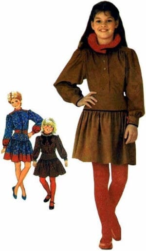 Simplicity 6130 Sewing Pattern Girls Two-Piece Mini-Dress & Sash Size 7