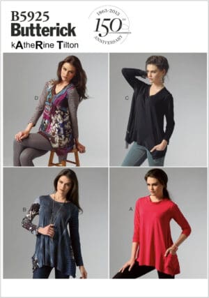 Butterick Patterns B5925ZZ0 B5925 Misses' Top Sewing Template, Size ZZ (LRG-XLG-XXL)