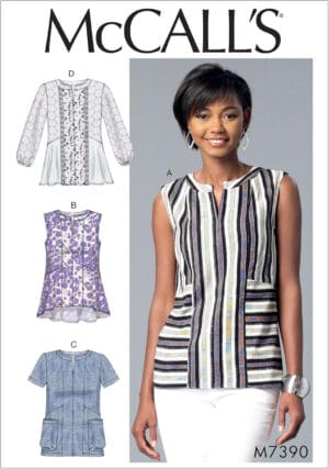 McCall's Patterns Misses Split-Neck/Seam-Detail Tops