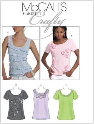 McCall's Patterns M6036 Misses' Tops, Size Y (SM-MED-LRG)