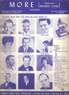 Sheet Music More Theme from Mondo Cane 50