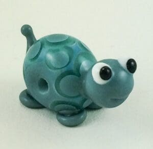Little Turquoise Turtle Lampworked Glass Figurine Bead