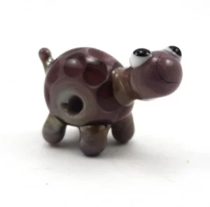 Little Purple Turtle Lampworked Glass Figurine Bead