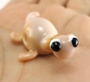 Pink Loch Ness Monster Lampworked Glass Figurine Bead