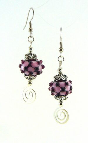 Rose Baubles Lampworked Glass Bead Earrings