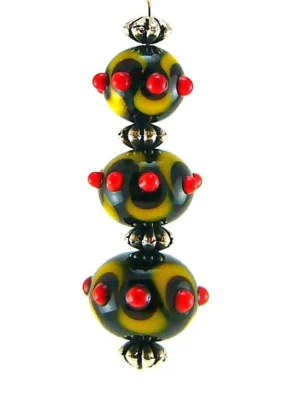 Slovenian Moon Lampworked Glass Bead Necklace