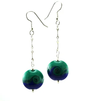 Storm at Sea Lampworked Glass Bead Earrings