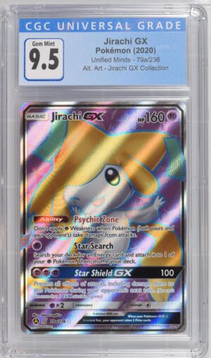 Jirachi GX 79a/236 Alternate Art Unified Minds CGC 9.5 Gem Mint