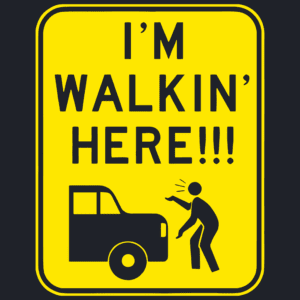 I'm walking here